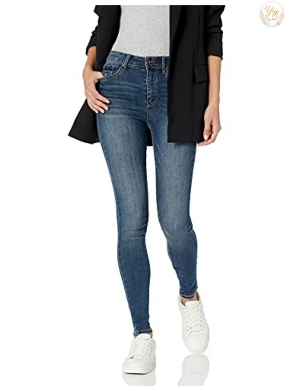 Curvy High Rise Skinny Jeans Stretch Denim 30 Inseam